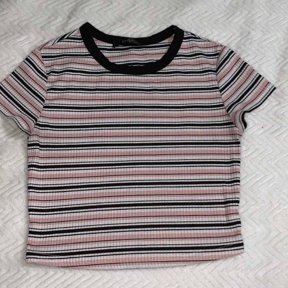 2 striped SHEIN cropped tees